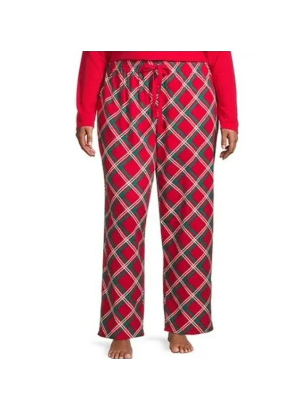 NWT Women's Elastic Waist Sleep Chic  Size‎ 1X Plus Flannel Pajama Pants